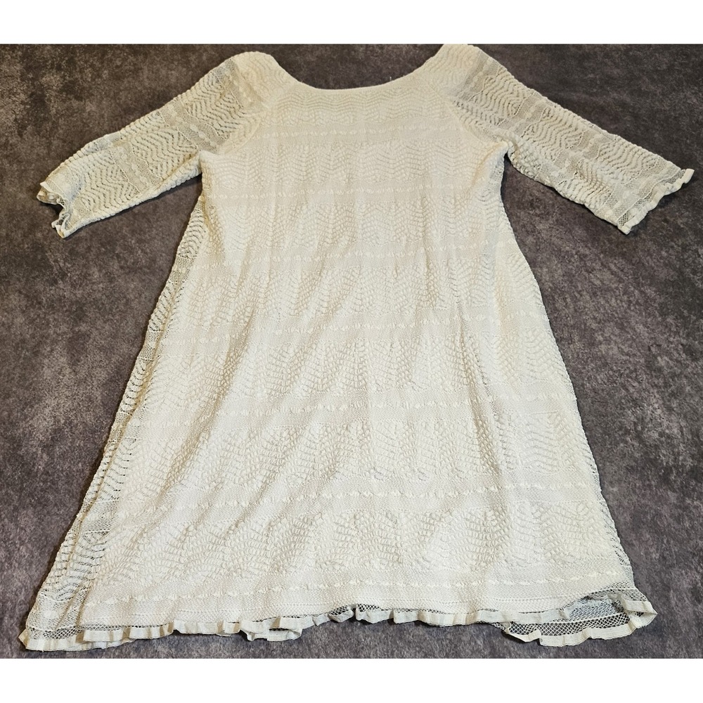 Rabbit Rabbit Rabbit Petite 14 White Lace Shift Dress Formal Bell Sleeve 1-01493
